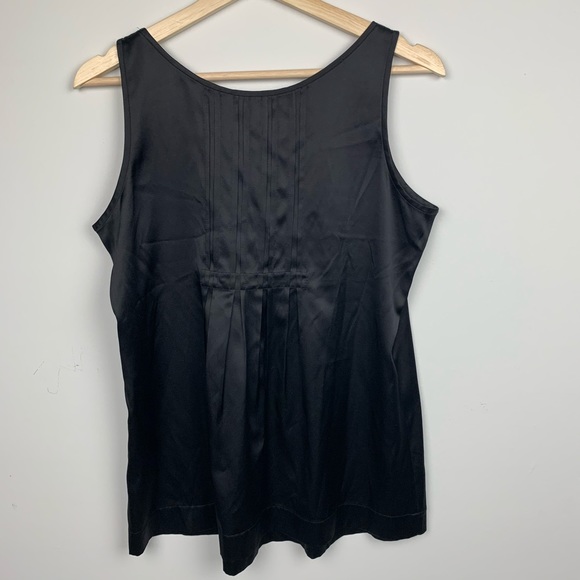 [SOLD] Eileen Fisher Sleeveless Pleated Silk Top - Picture 3 of 6